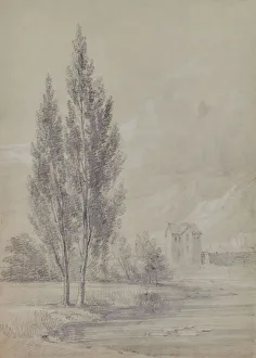 Landscape with trees near lake, 1810-65 (Pencil) Landscape with trees near lake, 1810-65 (Pencil)
