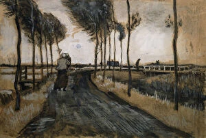 Laid Paper Gallery: Landscape with Woman and Child; Landschap met Vrouw en Kind, 1883 (pen and black ink