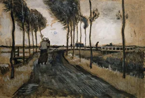 Landscape with Woman and Child; Landschap met Vrouw en Kind, 1883 (pen and black ink Landscape with Woman and Child; Landschap met Vrouw en Kind, 1883 (pen and black ink