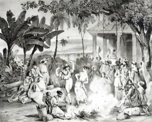 Landu Dance, engraved by Victor Adam and Monthellier (litho) (b/w photo) Landu Dance, engraved by Victor Adam and Monthellier (litho) (b/w photo)