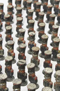 Large group of toy soldiers or campaign map-markers in the form of French infantry, c Large group of toy soldiers or campaign map-markers in the form of French infantry, c