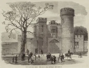 Knowsley Gallery: The Late Lord Derby, the Lodge Gate, Knowsley (engraving)