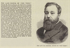The late Mr Chenery, Editor of 'The Times' (engraving)