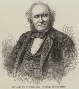 The late Mr Lorimer, Dean of Guild, at Edinburgh (engraving) The late Mr Lorimer, Dean of Guild, at Edinburgh (engraving)