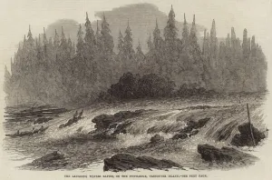 The Laughing Waters Rapids, on the Puntledge, Vancouver Island (engraving) The Laughing Waters Rapids, on the Puntledge, Vancouver Island (engraving)