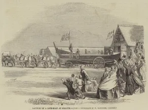 Silloth Gallery: Launch of a Life-Boat at Silloth (engraving)