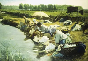 Laundry Women in the Trappes Region (oil on canvas) Laundry Women in the Trappes Region (oil on canvas)