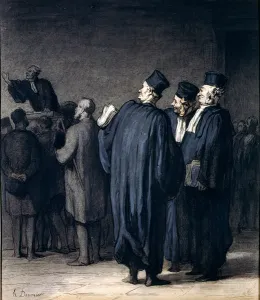The Lawyers, 1870-75 (w/c, pen & ink and crayon on paper) The Lawyers, 1870-75 (w/c, pen & ink and crayon on paper)
