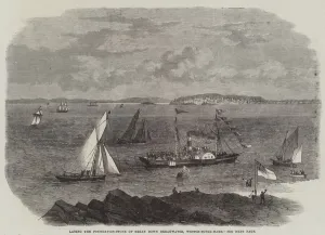 Weston Super Mare Gallery: Laying the Foundation-Stone of Brean Down Breakwater, Weston-Super-Mare (engraving)