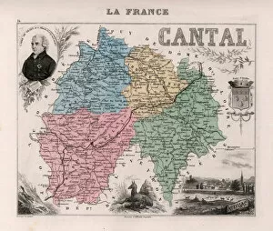 Le Cantal (15), Auvergne - France and its Colonies. Atlas illustrates one hundred