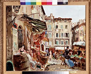 Le marche place de Lenche a Marseille Painting by Marcel Leprin (1891-1933) Dim Le marche place de Lenche a Marseille Painting by Marcel Leprin (1891-1933) Dim