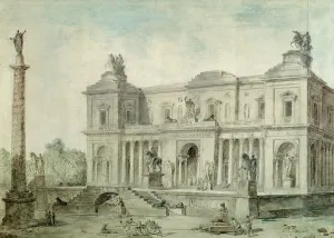 Le Musee des Antiques, c.1800 (chalk, pen and ink and w/c on paper) Le Musee des Antiques, c.1800 (chalk, pen and ink and w/c on paper)