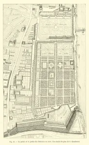 Le palais et le jardin des Tuileries en 1632, Fac-simile du plan de I Gomboust (engraving Le palais et le jardin des Tuileries en 1632, Fac-simile du plan de I Gomboust (engraving