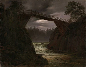'Le pont d'Arendal, Norvege' Peinture de Thomas Fearnley(1802-1842) 1843 National Museum of Art