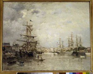Le port de Caen Painting by Stanislas Lepine (1835-1892) 1859 Sun Le port de Caen Painting by Stanislas Lepine (1835-1892) 1859 Sun