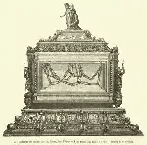 Le Tabernacle des chaines de saint Pierre, dans l'eglise de Saint-Pierre aux Liens, a Rome (engraving)