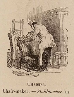 Le Vocabulaire Illustre: Chaisier; Chair-maker; Stuhlmacher (engraving)