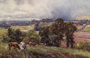 Leamington and Warwick from the Campion Hills (colour litho) Leamington and Warwick from the Campion Hills (colour litho)