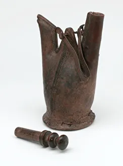 Leather Afghan waterbottle, 1842 circa (leather) Leather Afghan waterbottle, 1842 circa (leather)