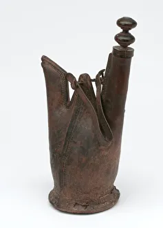 Leather Afghan waterbottle, 1842 circa (leather) Leather Afghan waterbottle, 1842 circa (leather)