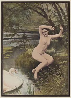 Thomas (after) Allom Gallery: Leda, Spartan princess from Greek mythology (colour litho)