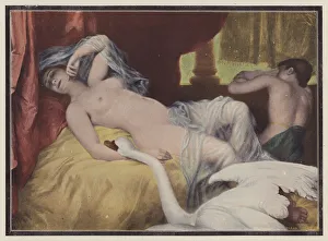 Leda, Spartan princess from Greek mythology (colour litho) Leda, Spartan princess from Greek mythology (colour litho)