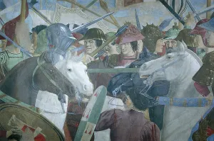 Detail from The Legend of the True Cross showing battle of Heraclius I of Byzantium Detail from The Legend of the True Cross showing battle of Heraclius I of Byzantium