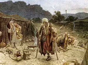 William Brassey Hole Gallery: The four lepers looting the camp of the Syrians. - Bible