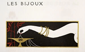 Bilitis Gallery: Les Bijoux, illustration from Les Chansons de Bilitis, by Pierre Louys, pub. 1922 (pochoir print)