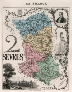 XEE4144439 Les Deux Sevres (Deux-Sevres, 79), Poitou Charentes (Poitou-Charentes) - France and its Colonies. Atlas illustrates one hundred and five maps from the maps of the depot of war, bridges and footwear and the Navy by M. VUILLEMIN. 1876. by Vuillemin, Alexandre (1812-1886); Private Collection; (add.info.: Les Deux Sevres (Deux-Sevres, 79), Poitou Charentes (Poitou-Charentes) - France and its Colonies. Atlas illustrates one hundred and five maps from the maps of the depot of war, bridges and footwear and the Navy by M. VUILLEMIN. 1876.); Stefano Bianchetti Les Deux Sevres (Deux-Sevres, 79), Poitou Charentes (Poitou-Charentes) - France and its Colonies. Atlas illustrates one hundred and five maps from the maps of the depot of war, bridges and footwear and the Navy by M. VUILLEMIN. 1876