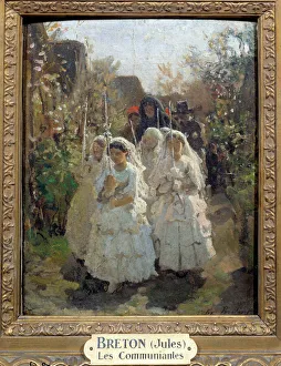 Les premier communiantes a Courrieres by Jules Breton (1827-1905) (oil on cardboard) Les premier communiantes a Courrieres by Jules Breton (1827-1905) (oil on cardboard)