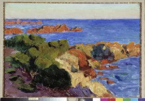 Flemish School Gallery: Les rochers rouges a Agay Painting by Rene Seyssaud (1867-1952)