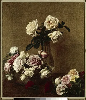 Les roses Painting by Henri Fantin Latour (Fantin-Latour) (1836-1904 Les roses Painting by Henri Fantin Latour (Fantin-Latour) (1836-1904