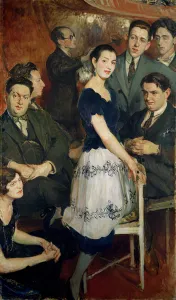 Les Six, group portrait of the avant-garde musical group sponsored by Jean Cocteau, c Les Six, group portrait of the avant-garde musical group sponsored by Jean Cocteau, c