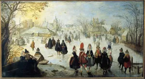 Les skaters Painting by Adam Van Breen (1599-1665) 17th century Sun. 0,35x0,65 m Les skaters Painting by Adam Van Breen (1599-1665) 17th century Sun. 0,35x0,65 m
