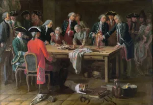 A Lesson in Hippiatric Anatomy with Philippe-Etienne Lafosse (1738-1820) (oil on canvas) A Lesson in Hippiatric Anatomy with Philippe-Etienne Lafosse (1738-1820) (oil on canvas)