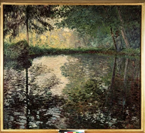 'L'etang de Montgeron' (Pond at Montgeron) Peinture de Claude Monet (1840-1926)