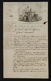 Letter from the Agence Generale des Armes, Poudres et Mines, Brussels, after southern Netherlands were annexed by Letter from the Agence Generale des Armes, Poudres et Mines, Brussels, after southern Netherlands were annexed by