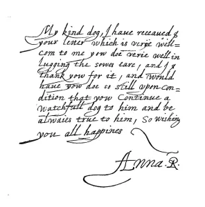 Letter from Anne Of Denmark addressed to Buckingham, favourite of King James I (engraving Letter from Anne Of Denmark addressed to Buckingham, favourite of King James I (engraving