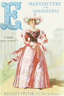 Chapeau Gallery: Letter E - Fashion under Charles X (women's costume), 1880 (chromolithography)