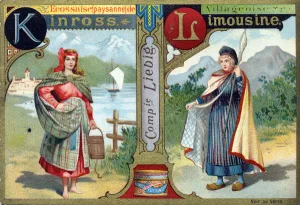Letter K: Scottish from Kinross and L as Villageoise Limousine. Women's alphabet Letter K: Scottish from Kinross and L as Villageoise Limousine. Women's alphabet