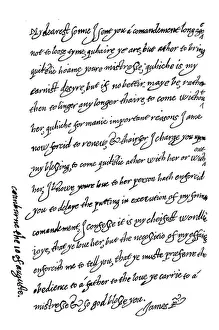 Letter of King James I to his son Charles, Prince Of Wales (engraving) Letter of King James I to his son Charles, Prince Of Wales (engraving)