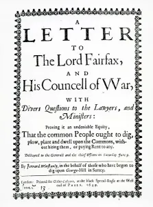 Letter to Lord Fairfax from Gerrard Winstanley (c.1609-60) on behalf of the Diggers at St Letter to Lord Fairfax from Gerrard Winstanley (c.1609-60) on behalf of the Diggers at St