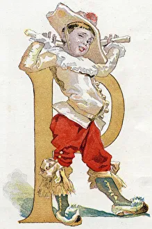 Letter P Polichinelle. Engraving in 'Album-Alphabet'. A. Quinn, Printer-Publisher, 1885 Letter P Polichinelle. Engraving in 'Album-Alphabet'. A. Quinn, Printer-Publisher, 1885