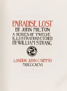 Letterpress title page from Paradise Lost by John Milton (1608-1674 Letterpress title page from Paradise Lost by John Milton (1608-1674