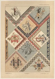 Letters, plate 26 from Fantaisies decoratives, engraved by Gillot Letters, plate 26 from Fantaisies decoratives, engraved by Gillot