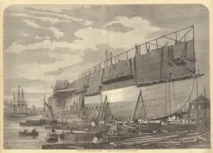 The Leviathan in the Yard at Millwall, before the Launch (engraving) The Leviathan in the Yard at Millwall, before the Launch (engraving)