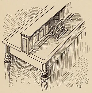 Central Library Gallery: Library desk and book rest (litho)