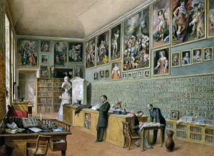 The Library, in use as an office of the Ambraser Gallery in the Lower Belvedere, 1879 The Library, in use as an office of the Ambraser Gallery in the Lower Belvedere, 1879