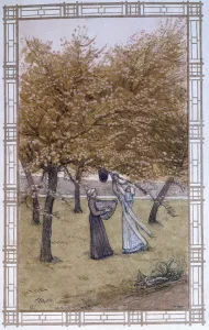 Life of bees: the stall of a swarm - drawing by A. Giraudon, 1914 Life of bees: the stall of a swarm - drawing by A. Giraudon, 1914